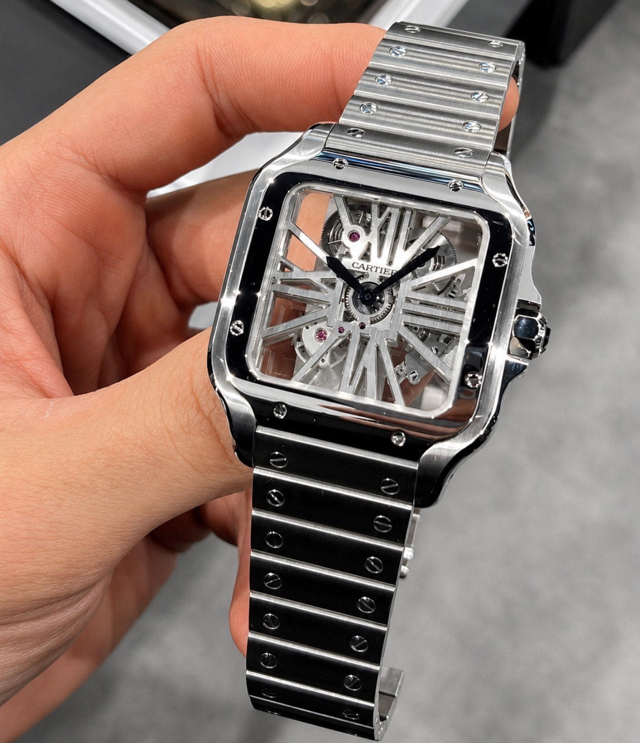 Santos — Skeleton Dial / Full Steel