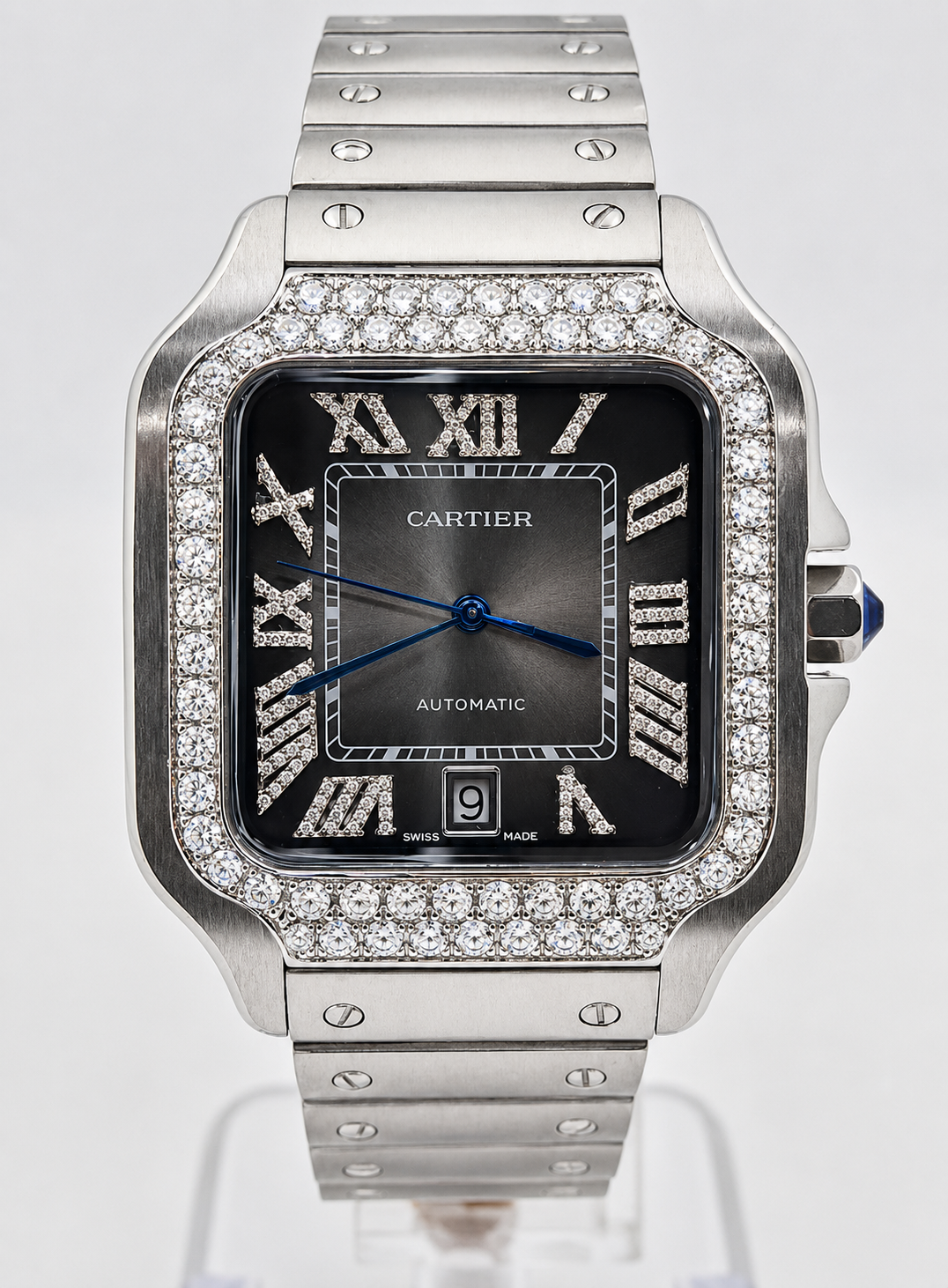 Black Dial / Diamond Bezel & Roman Numerals / Full Steel / Automatic
