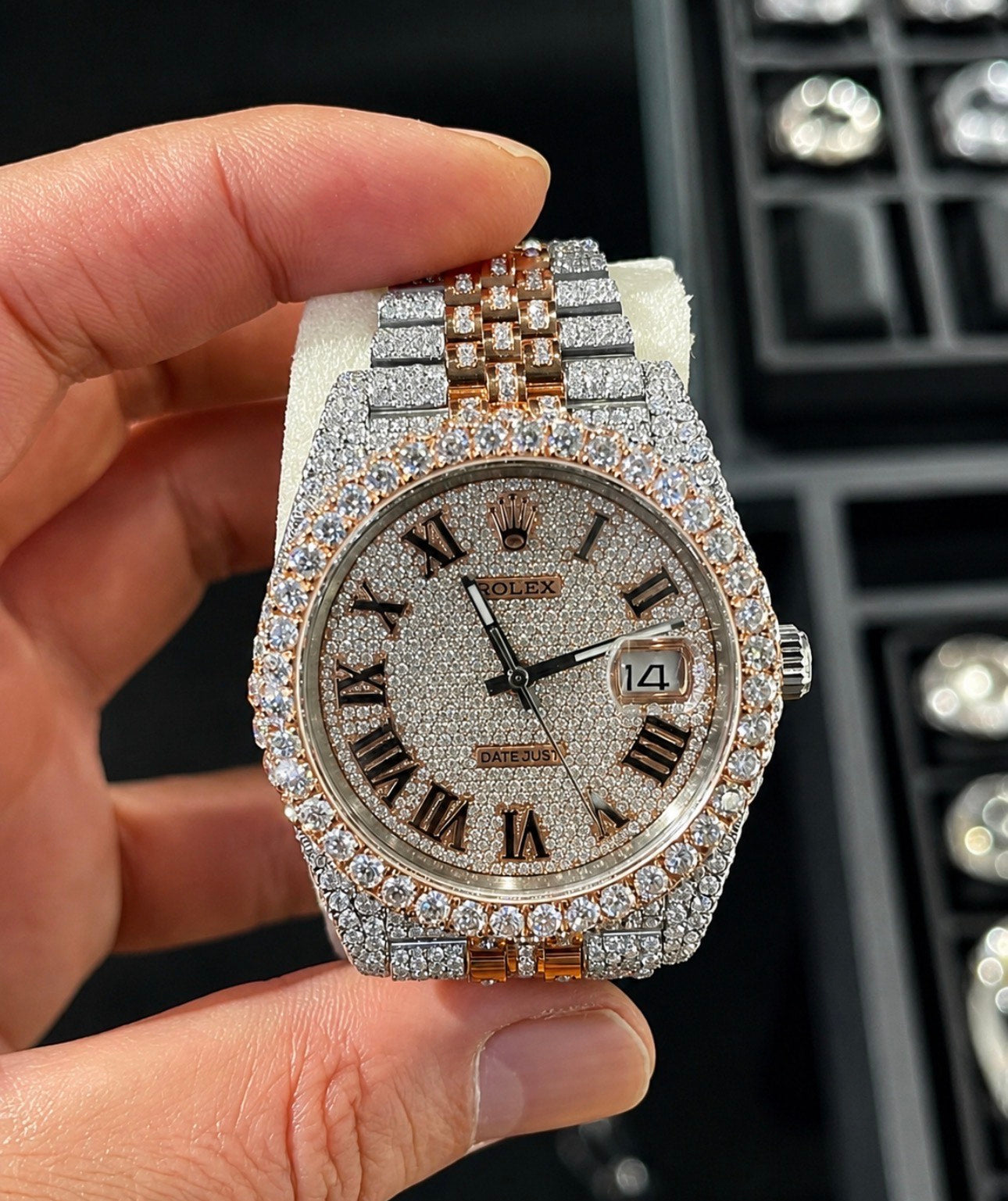 Datejust 41 — Iced Out / Two-Tone Rose Gold & Steel / Diamond Dial