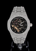 Royal Oak Skeleton — Full Iced Out / All White / Rose Gold Bridge