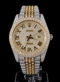 Datejust — Full Iced Out / Diamond Pavé Dial / Two-Tone Yellow Gold & Steel / Jubilee Bracelet