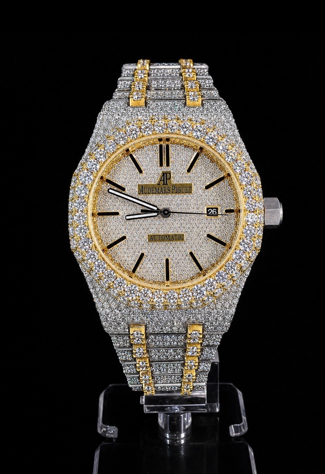 Royal Oak — Full Iced Out / Two-Tone Yellow Gold & Steel / Diamond Pavé Dial