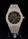 Royal Oak Skeleton — Full Iced Out / Two-Tone Rose Gold & Steel