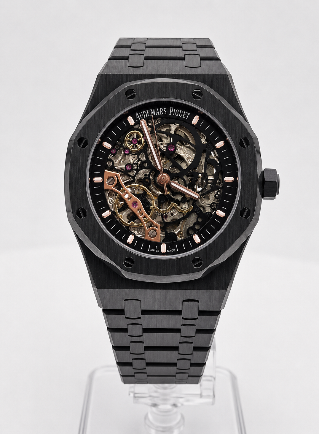Royal Oak Skeleton — Black Ceramic / Rose Gold Accents