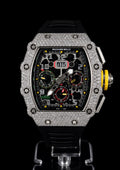 RM11-03 — Iced Out Bezel / Black Rubber Strap