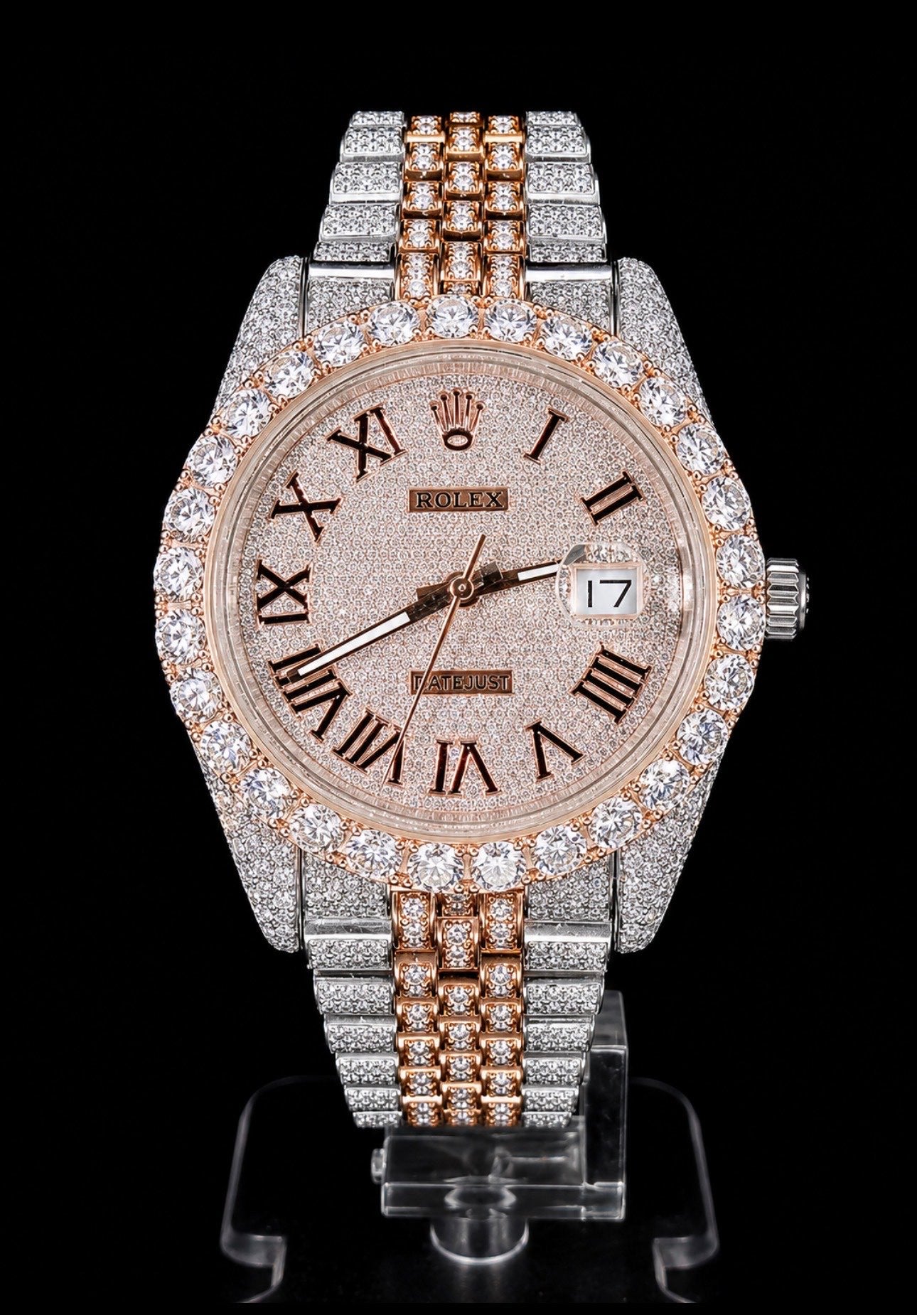 Datejust 41 — Iced Out / Two-Tone Rose Gold & Steel / Diamond Dial