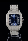 Santos — Iced Out / Blue Dial
