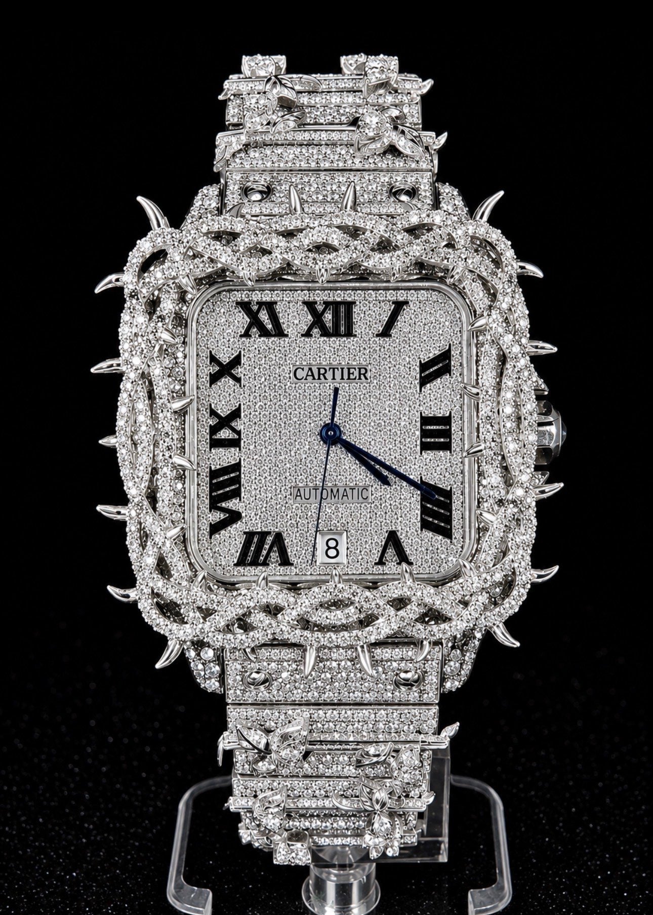 Full Iced Out / Thorn Bezel / Diamond Pavé Dial